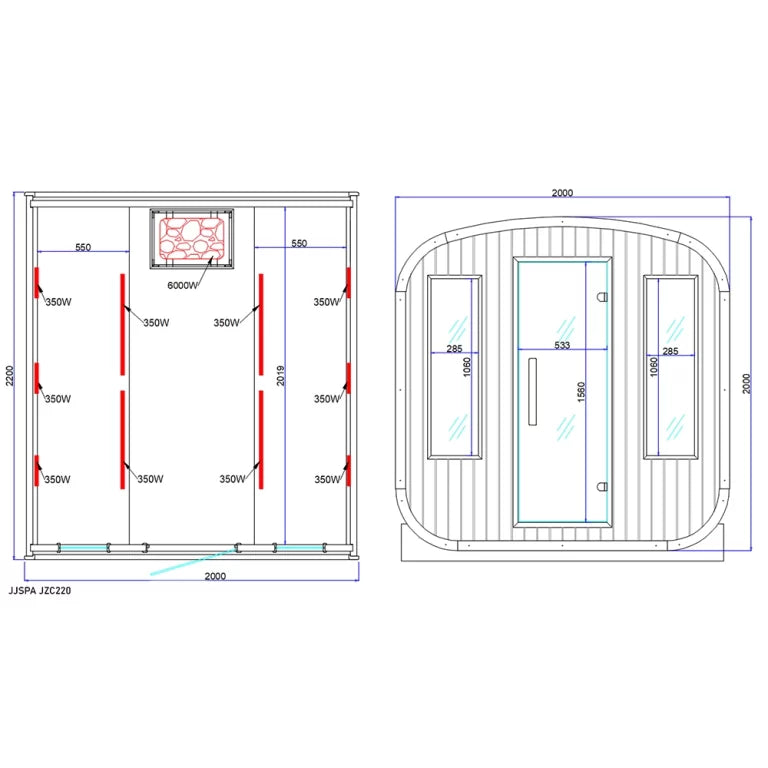 Vanjska kombinirana sauna JZC220
